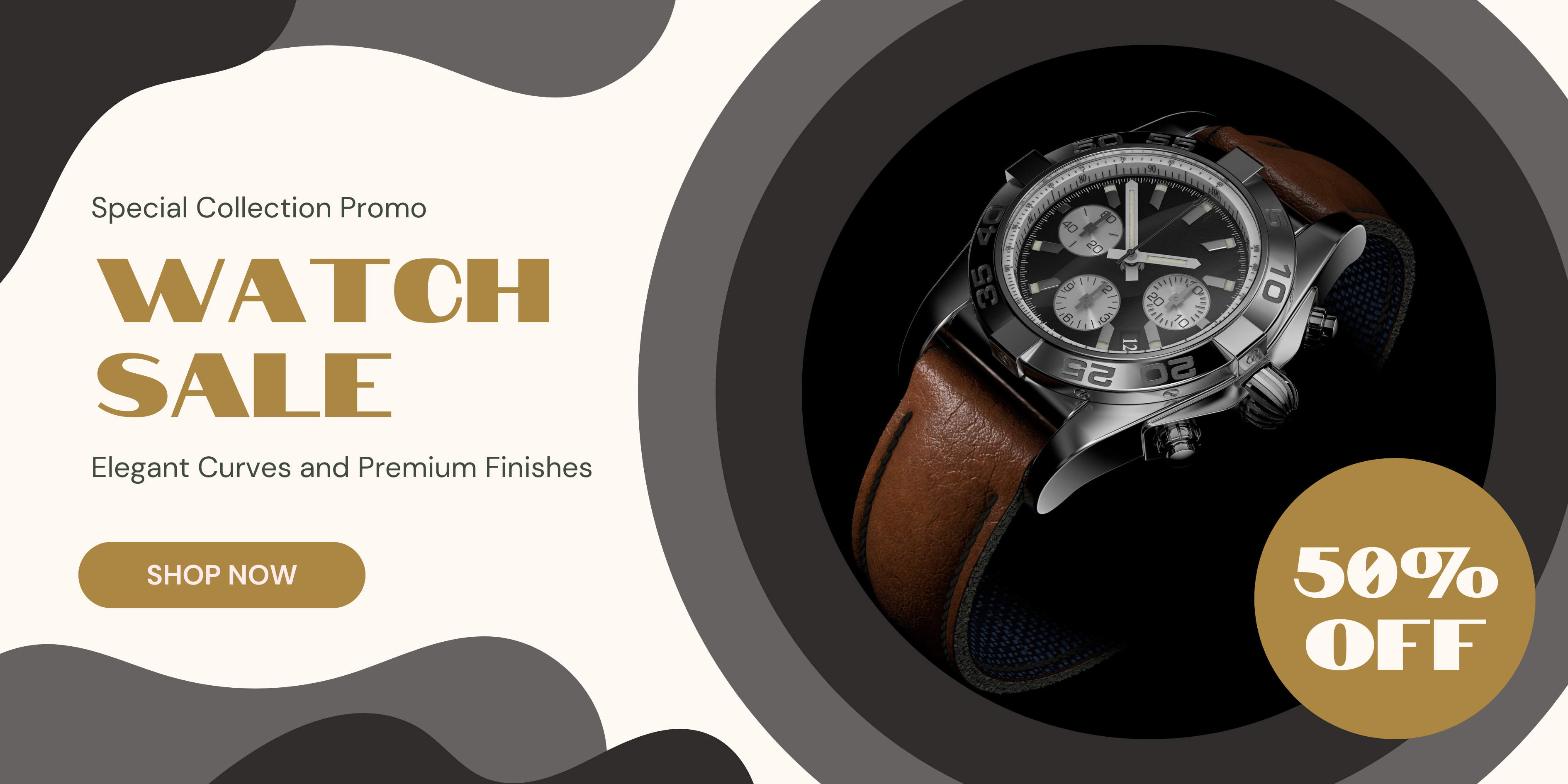 Gray Beige Fluid Watch Sale Medium Banner